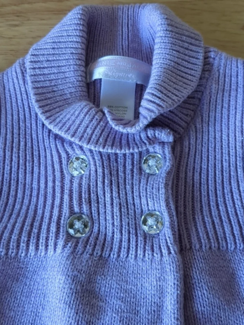 Baby 12-18 Months Janie & Jack Purple Button Light Weight Sweater